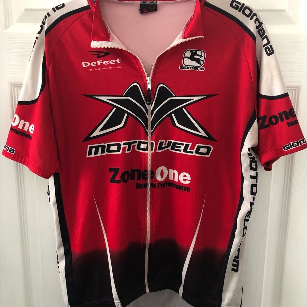 Mens XXL (Runs Small) Giordana Motovelo Custom Cycling Jersey Vintage Italian